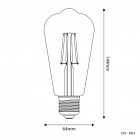 LED duidelijk Edison gloeilamp ST64 4W 470Lm E27 2700K - E03