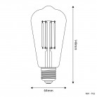 Ampoule LED Transparente Edison ST64 7W 806Lm E27 3500K Dimmable - N02