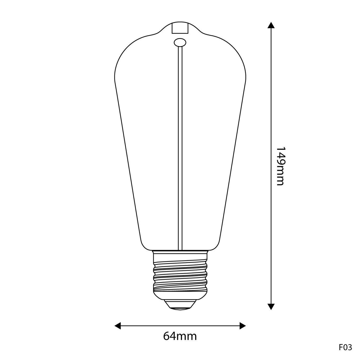 Ampoule LED Smoky Magnétique Deco Line Edison ST64 2,2W 60Lm E27 1800K - F03