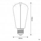 Ampoule LED Smoky Magnétique Deco Line Edison ST64 2,2W 60Lm E27 1800K - F03