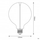 Ampoule  LED Smoky Magnétique Deco Line Globe G125 2,8W 90Lm E27 1800K - F05