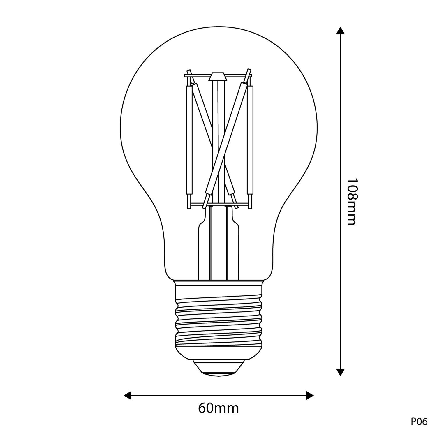 Ampoule LED Effet Porcelaine CRI 95 A60 7W 640Lm E27 2700K Dimmable - P06