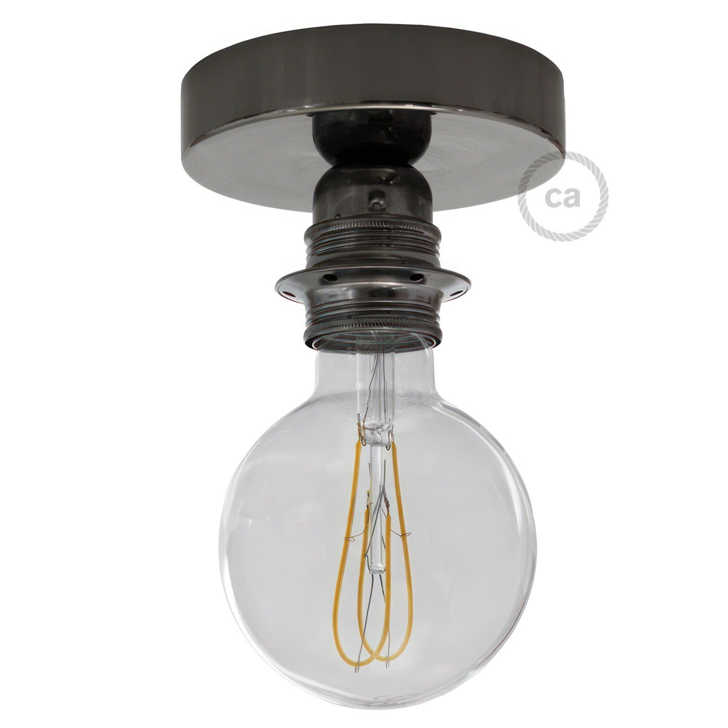 Fermaluce Métal, avec support de lampe fileté E27, source lumineuse murale ou plafonnier en métal