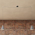 Spider - 2 lichts-meervoudige hanglamp, Made in Italy, compleet met strijkijzersnoer en betonnen lampenkap