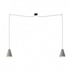 Spider - 2 lichts-meervoudige hanglamp, Made in Italy, compleet met strijkijzersnoer en betonnen lampenkap