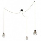 Spider - 3 lichts-meervoudige hanglamp, Made in Italy, compleet met strijkijzersnoer en Druppel-lampenkap