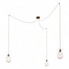 Spider - 3 lichts-meervoudige hanglamp, Made in Italy, compleet met strijkijzersnoer en Druppel-lampenkap