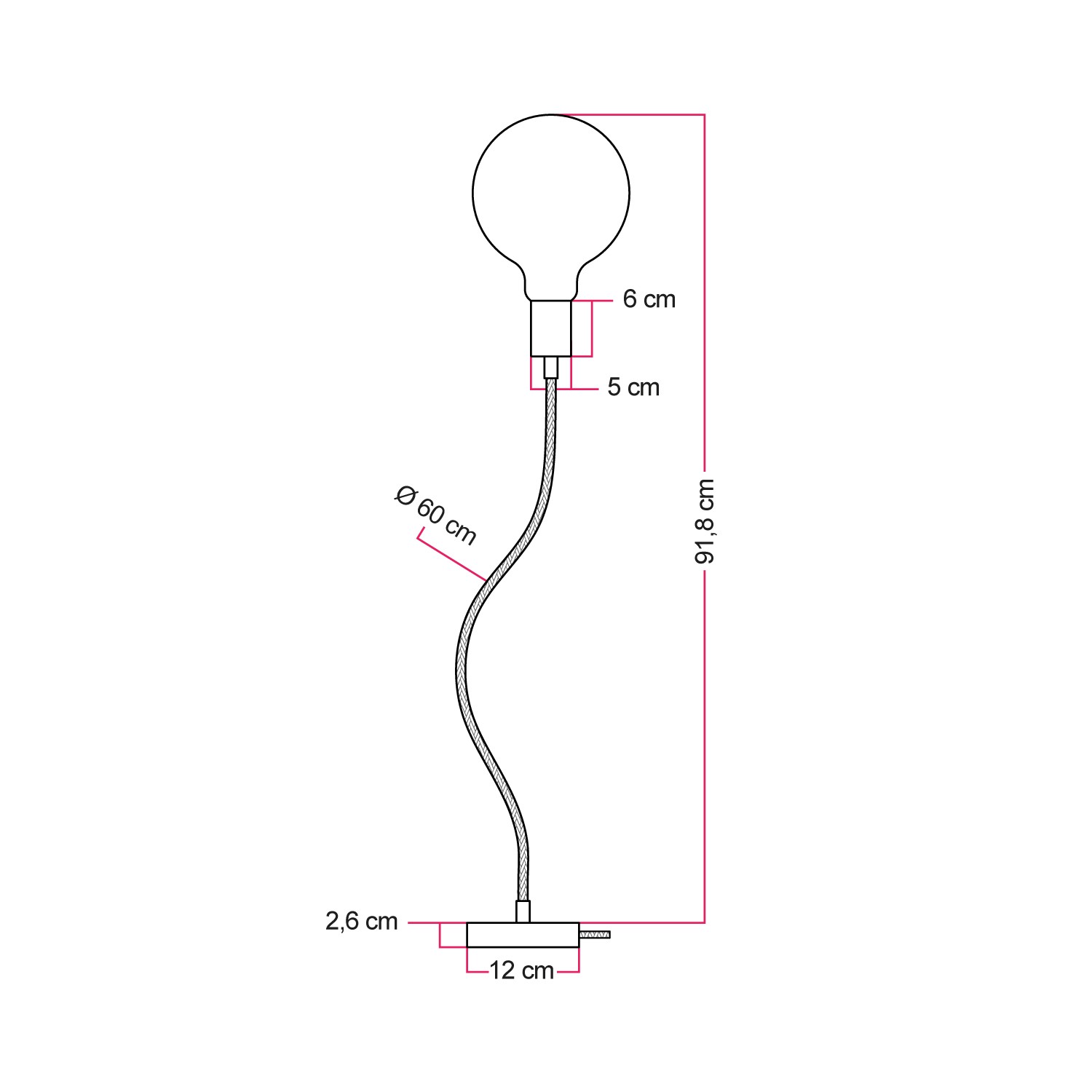 Lampe de table en bois avec articulation et lumière diffuse - Table Flex Wood avec prise bipolaire