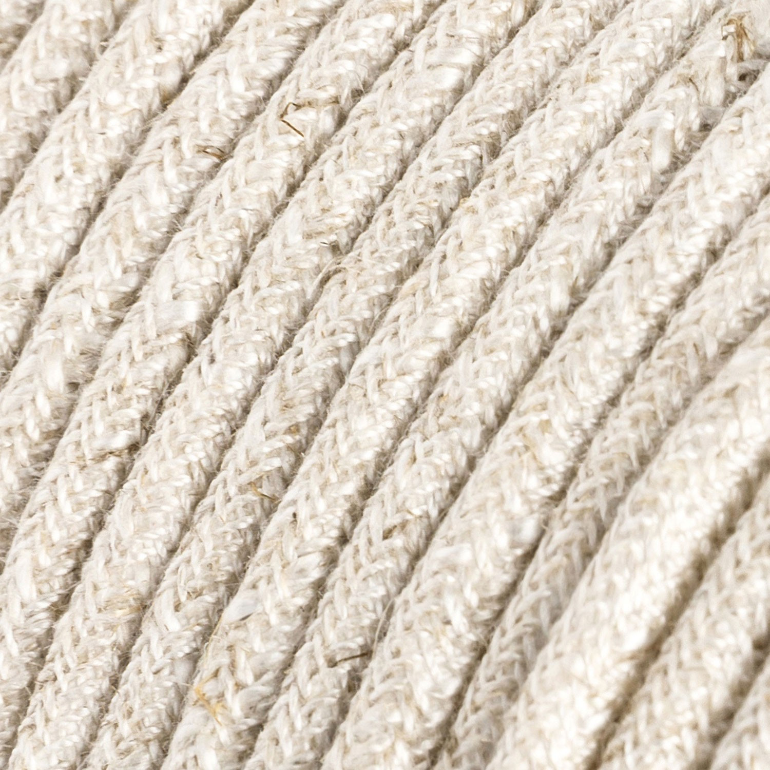 Câble textile Blanc mélangé lin - L'Original Creative-Cables - RN01 rond 2x0,75mm / 3x0,75mm