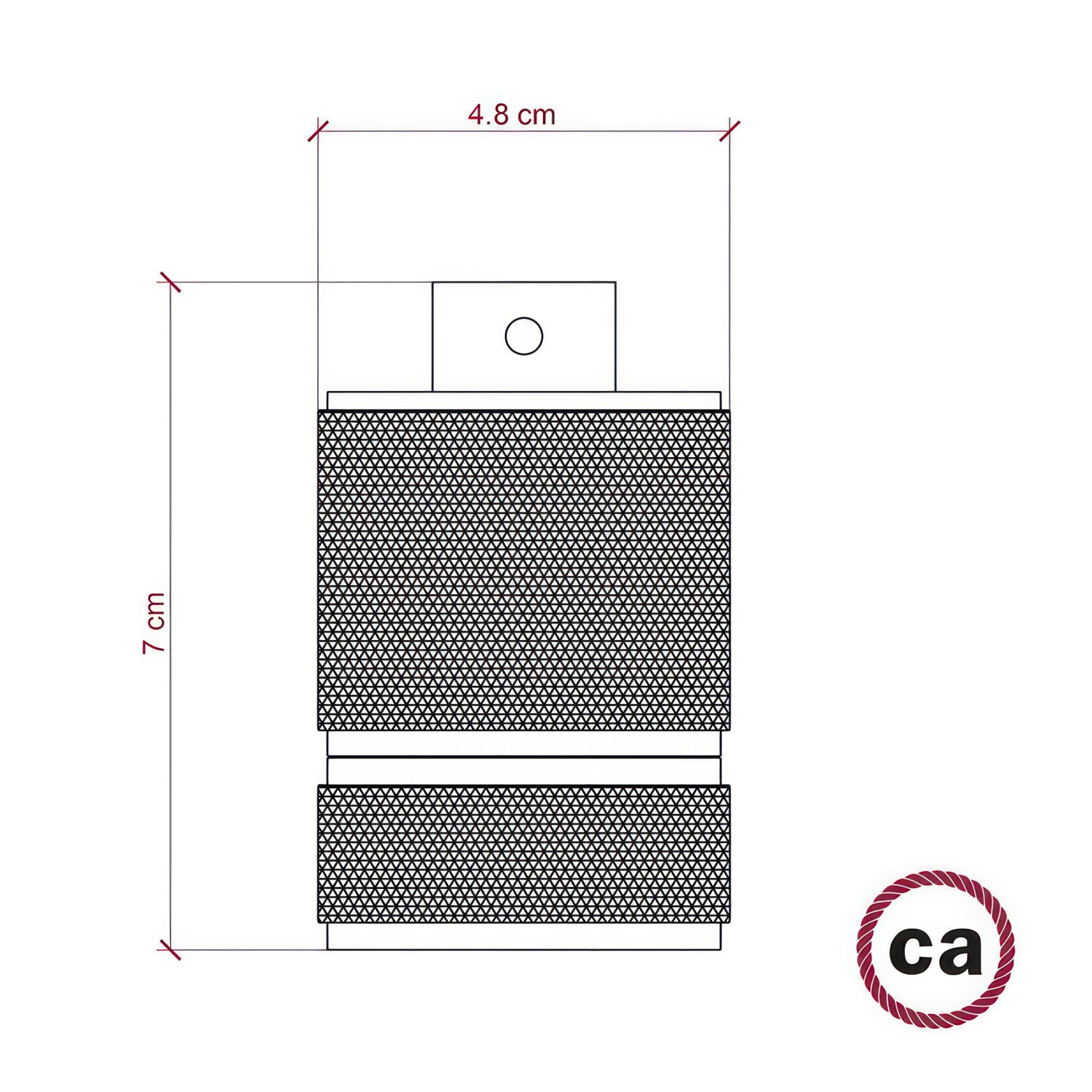 Kit douille E27 en aluminium moleté avec double bague pour abat-jour