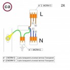 Kit de connexion WAGO compatible avec câble 2x pour Rosace à 2 trous