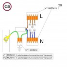 Kit de connexion WAGO compatible avec câble 2x pour Rosace à 3 trous