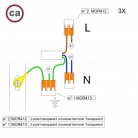 Kit de connexion WAGO compatible avec câble 3x pour Rosace à 1 trou