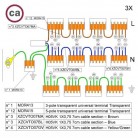 Kit de connexion WAGO compatible avec câble 3x pour Rosace à 13 trous