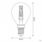 Ampoule Dorée LED Carbon Line Filament Cage Mini globe G45 3,4W 300Lm E14 2700K Dimmable - C52