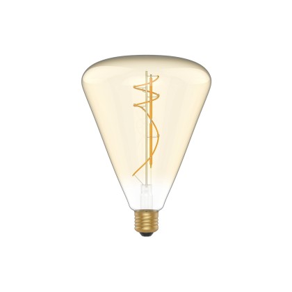 LED lamp in gouden glaskleur H06 Cone 140 8,8W E27 Dimbaar 2200K