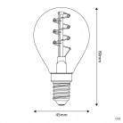 Ampoule Dorée LED Carbon Line avec filament en spirale Mini Globe G45 2,2W 136Lm E14 1800K Dimmable - C02