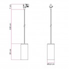 Track hanglamp met textielkabel en Tub-E27