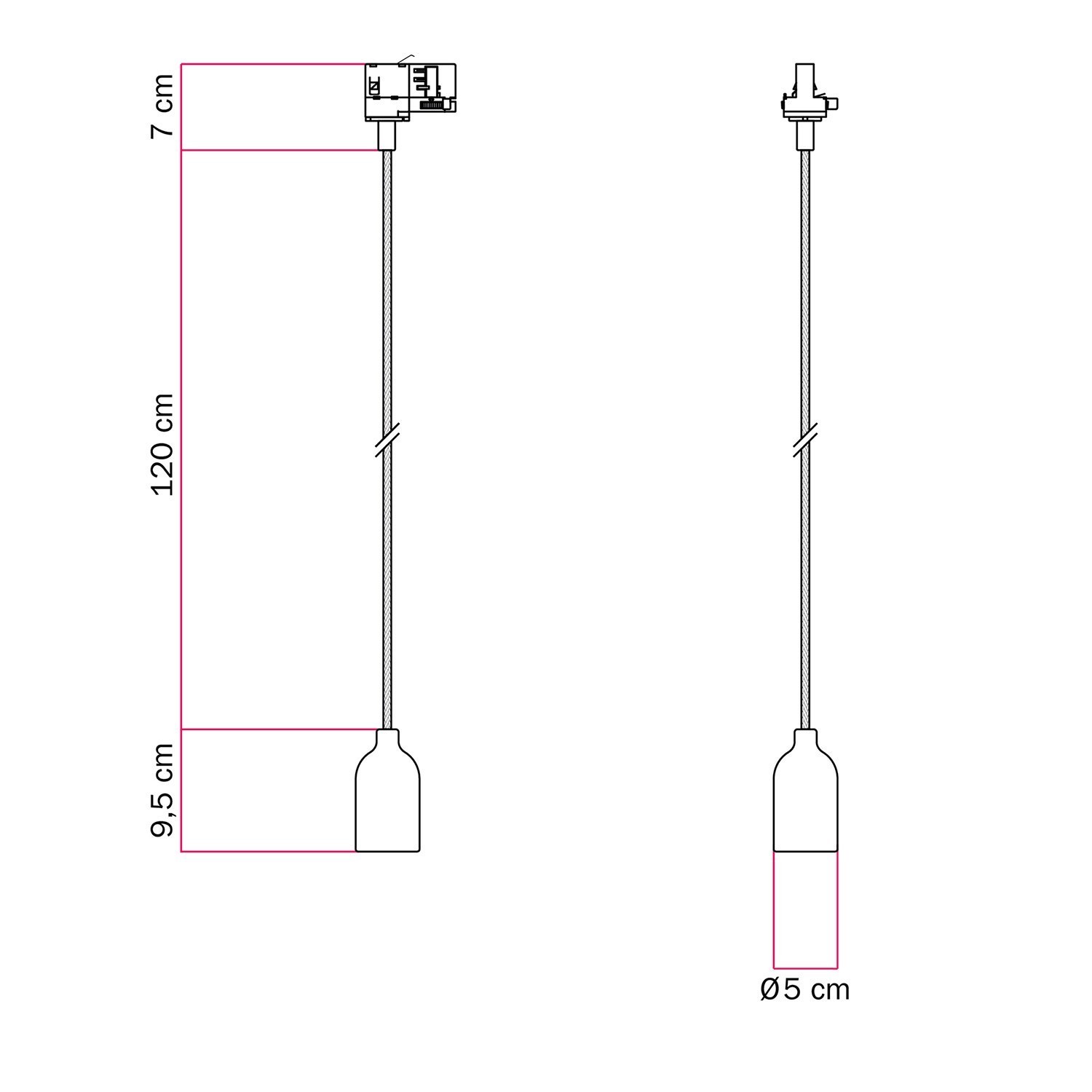 Suspension pour rail avec douille en bois