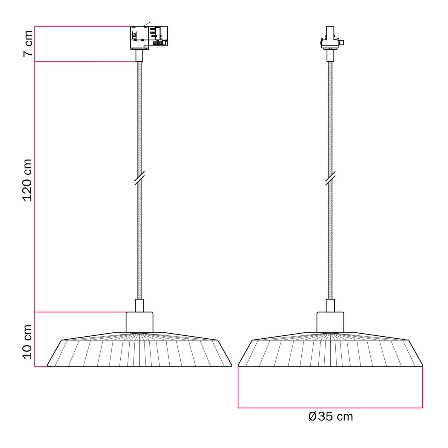 Track lamp met raffia lampenkap Moorea