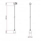 Track hanglamp met gekleurde porseleinen afwerking