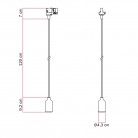 Suspension pour rail en silicone avec câble en textile