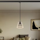 Hanglamp met transparante kegelvormige Ghost lamp voor rails