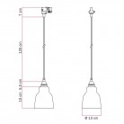 Hanglamp met kap Vaso en railadapter