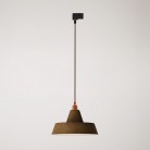 Industriële keramische hanglamp met track lampenkap