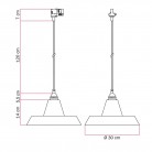 Industriële keramische hanglamp met track lampenkap