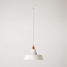 Industriële keramische hanglamp met track lampenkap