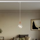 Hanglamp met gekartelde aluminium lamphouder voor rails