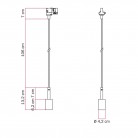 Track hanglamp met 7cm kabelklem