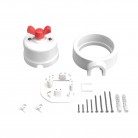 Kit interrupteur/va et vient avec écrou papillon et socle pour Creative-Tubes en porcelaine blanche