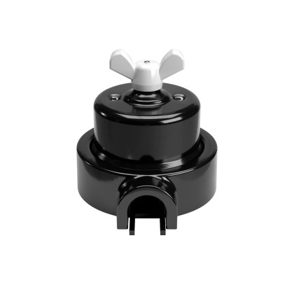 Kit interrupteur/va et vient avec écrou papillon et base pour Creative-Tubes en porcelaine noire - Blanc