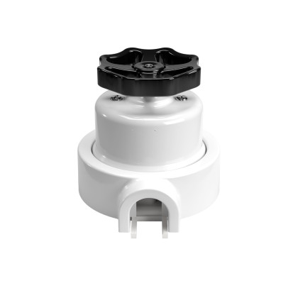 Kit interrupteur/va et vient à bascule avec bouton et base pour Creative-Tubes en porcelaine blanche - Noir