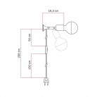 MAG-Y wandlamp met scharnier en halve bol