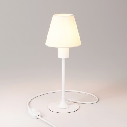 Lampe de table MAG-Y avec socle rond en métal et abat-jour