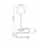 Lampe de table MAG-Y avec socle rond en métal et abat-jour