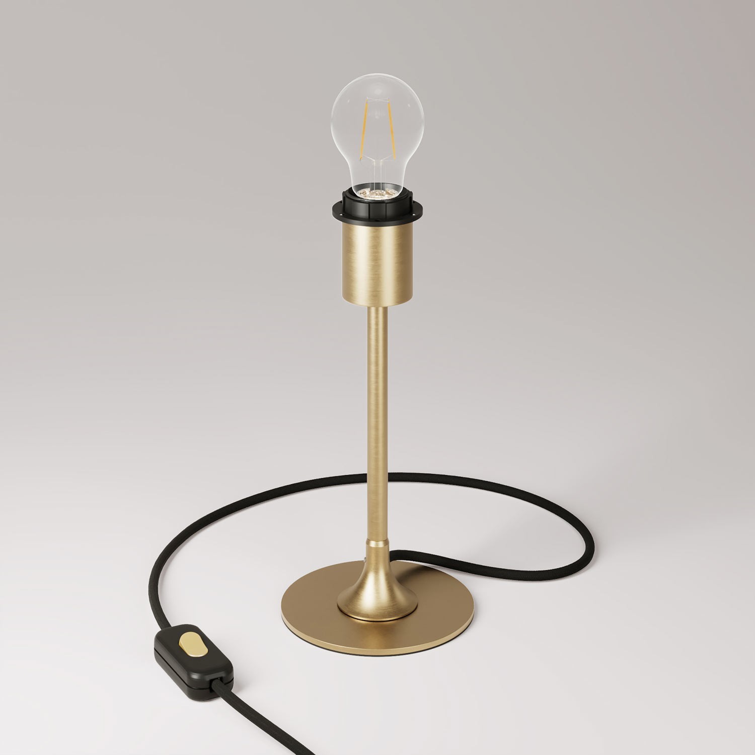 Lampe de table MAG-Y avec socle rond en métal et fixation pour abat-jour