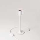 Lampe de table MAG-Y avec base ronde en métal et ampoule Ghost transparente