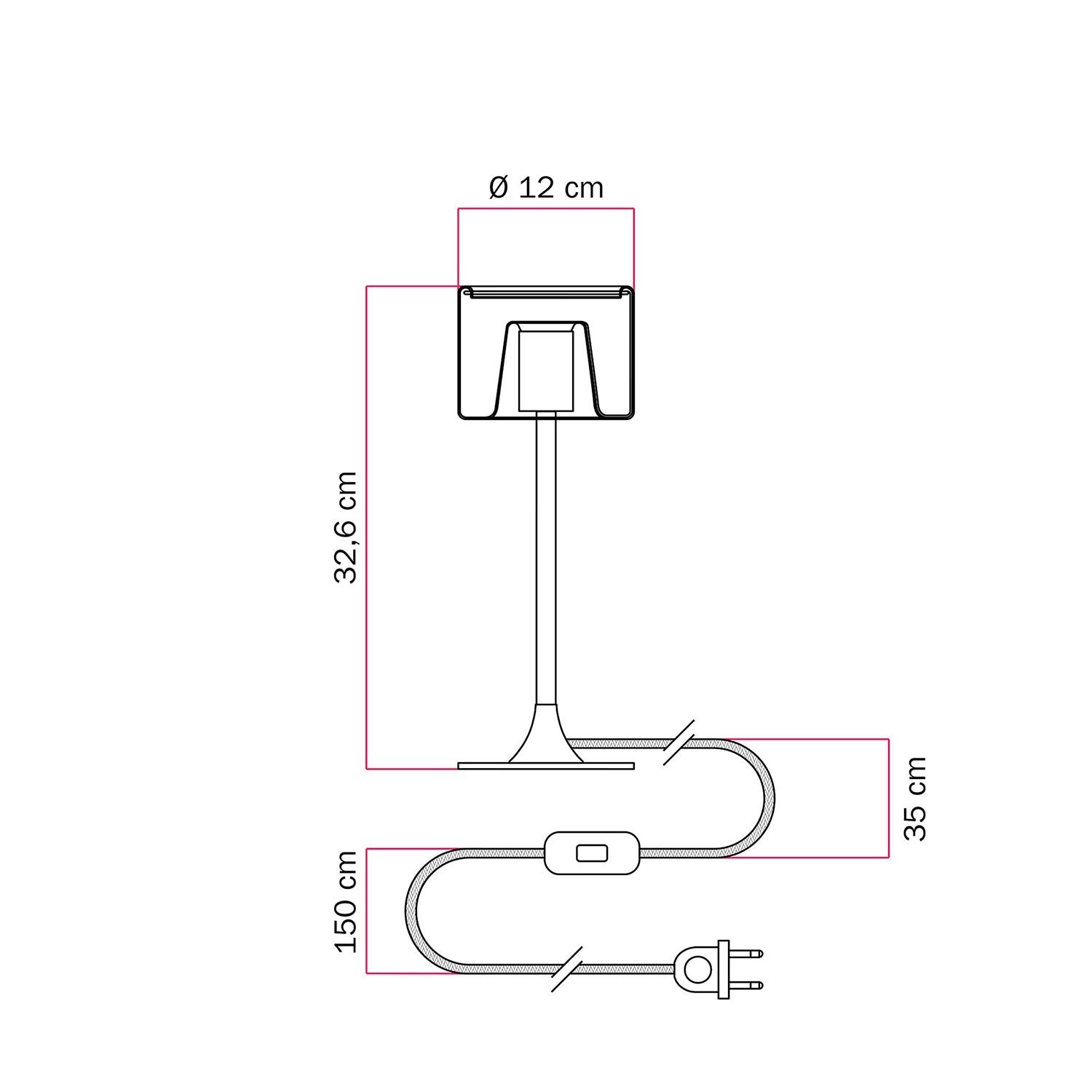 MAG-Y tafellamp met ronde metalen voet en Ghost rookgloeilamp