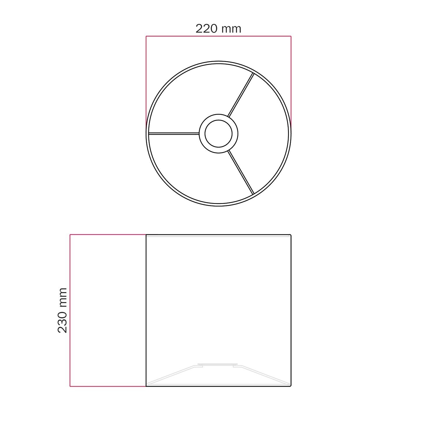 Cilindro M stoffen lampenkap met E27 fitting - Made in Italy