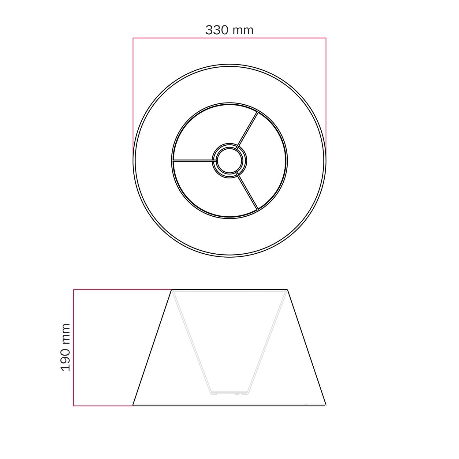 Impero M stoffen lampenkap voor tafel- of wandlamp met E27 fitting - Made in Italy