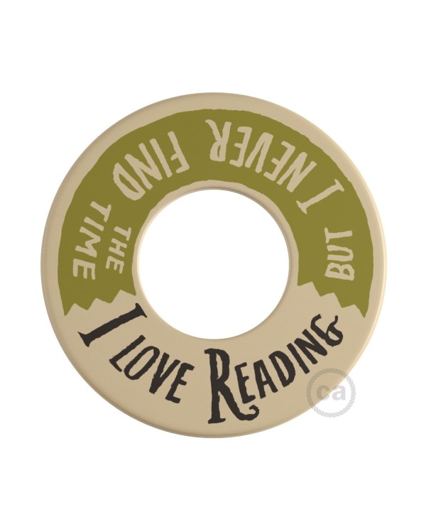 MINI-UFO: reversible wooden disk READING BALLSH*T collection, subject LOVE READING + 2 PAGES