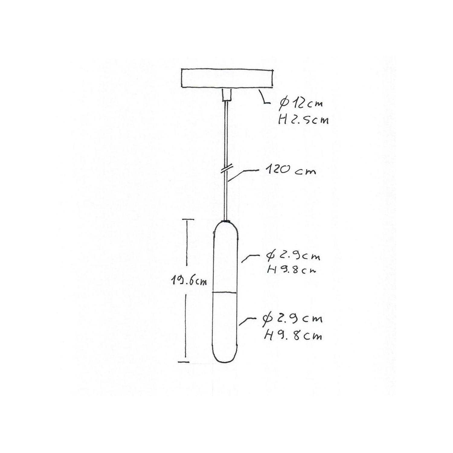 Hanglamp vervaardigd in Italië met textiel kabel en metalen afwerking met E14 P-lamp fitting