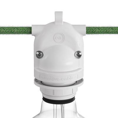 Eiva-2 - Fitting voor buitengebruik met dubbele uitgang IP65 E27 aansluiting voor Modulair systeem - Wit