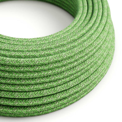 UV-bestendige strijkijzersnoer voor buiten, rond, bekleed met katoen Groen Pixel Bronte SX08 - compatibel met Eiva Outdoor IP65